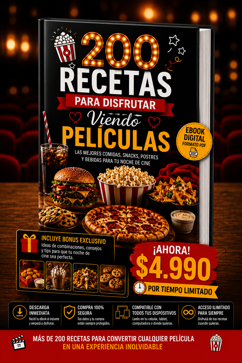 200 Recetas para Disfrutar Viendo Películas